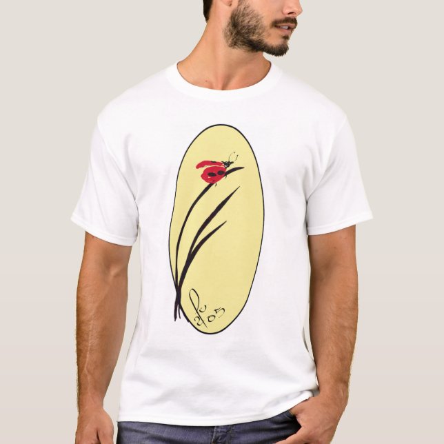 Dame Bug auf Schilf T-Shirt (Vorderseite)