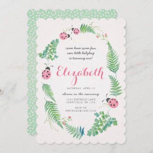 Dame Bug Birthday Invitation Einladung