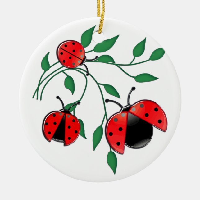 Dame Bug, Dame Bugs Keramik Ornament (Vorne)