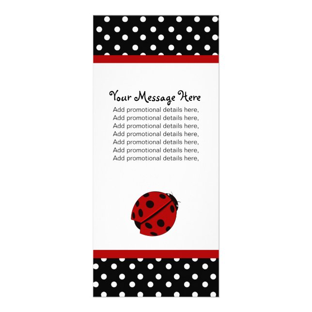 Dame Bug und Tupfen-Gestell-Karten Werbekarte (Vorne)