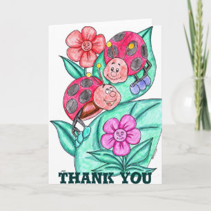 Dame Bugs Thank You Card Dankeskarte