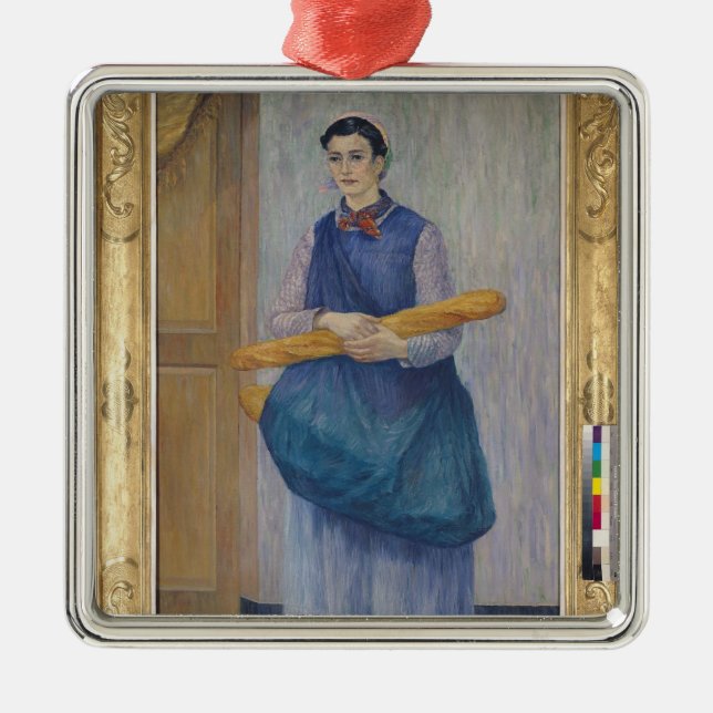 Dame Carrying Bread, 1889 Silbernes Ornament (Vorne)