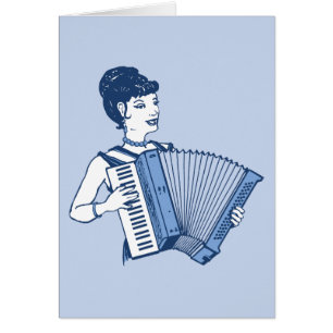 Dame d'Accordion rétro