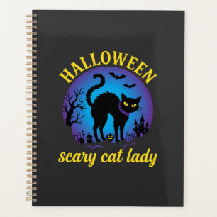 Dame de chat effrayante Halloween Chat noir