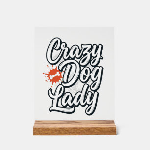 Dame de Chien Folle Amateur de Chien Vintage Typog