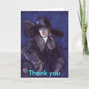 DAME d'EDWARDIAN, carte de remerciements