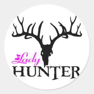 DAME DEER HUNTER RUNDER AUFKLEBER