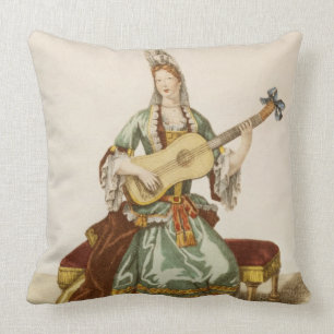 Dame der Qualität die Gitarre, Modegeck spielend, Kissen