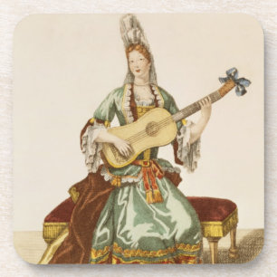 Dame der Qualität die Gitarre, Modegeck spielend, Untersetzer
