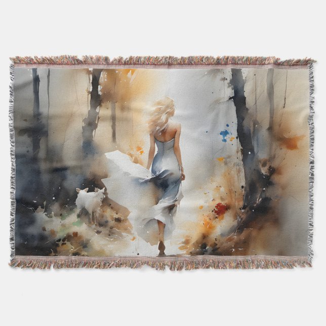 Dame, die durch einen Wald geht Decke (Vorderseite)