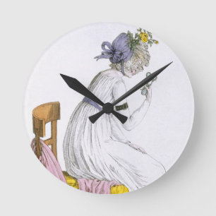Dame, die ein Negligé, "vom Kostüm Parisien Runde Wanduhr