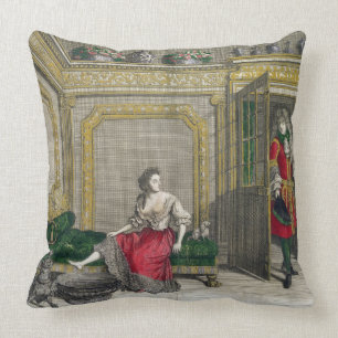 Dame, die für das Bad, erschienenes c.1688-90 sic Kissen