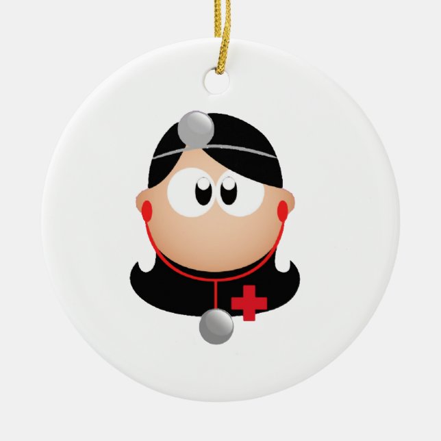 Dame Doktor Keramik Ornament (Vorne)
