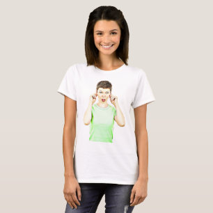 Dame drôle faisant des grimaces T-shirt humoristiq