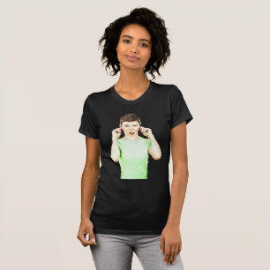 Dame drôle faisant des grimaces T-shirt humoristiq