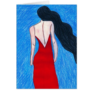 dame en rouge