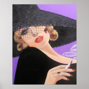 DAME FASCINANTE d'ÈRE des années 40, AFFICHE