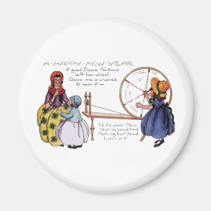Dame Fortune's Glücksrad Neujahr Magnet