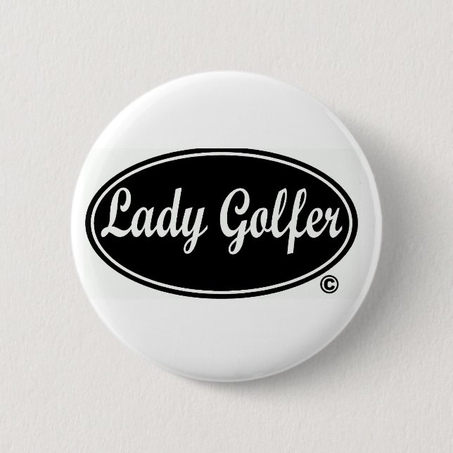 Dame Golfer Round Button (Vorderseite)