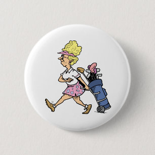 Dame Golfer Tshirts und Geschenke Button