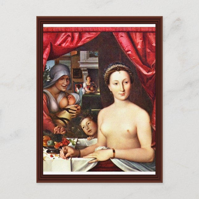Dame im Bad (Portrait von Diane de Poitiers) Postkarte (Vorderseite)