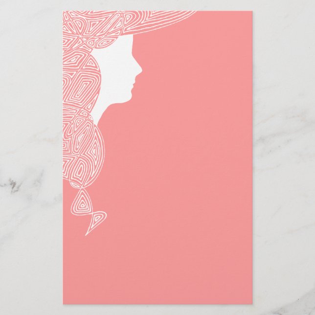 Dame im Rosa Briefpapier (Vorderseite)
