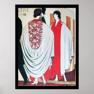 DAME IM SPIEGEL, ART DECO SCHÖNHEIT MODE POSTER
