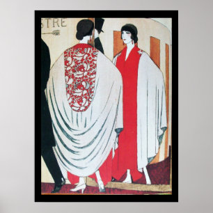 DAME IM SPIEGEL, ART DECO SCHÖNHEIT MODE POSTER