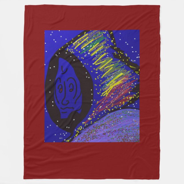 Dame im Winter Große Fleece-Decke Fleecedecke (Vorderseite)
