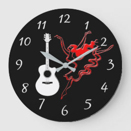 Dame in der roten Acrylmauer-Uhr Große Wanduhr