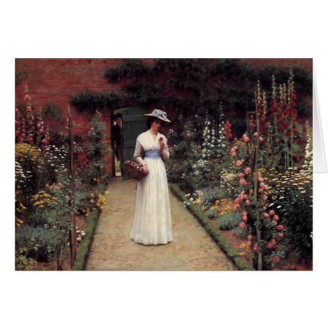 Dame in einem Garten - Edmund Blair Leighton (Vorderseite (Horizontal))