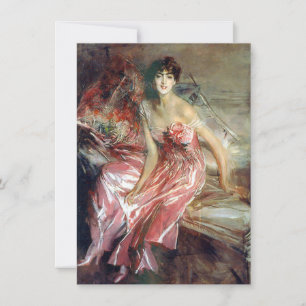 Dame in einem rosa Kleid (von Giovanni Boldini) Karte
