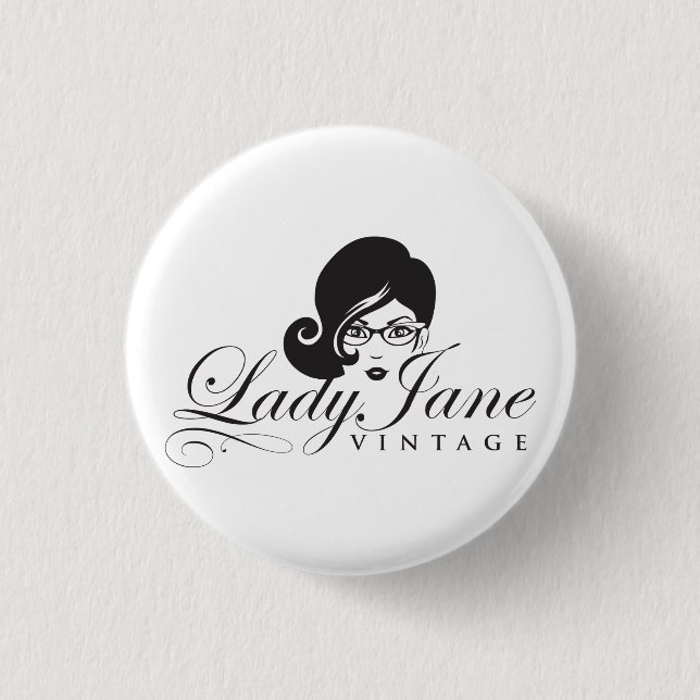 Dame Jane Vintage Button Pin (Vorderseite)