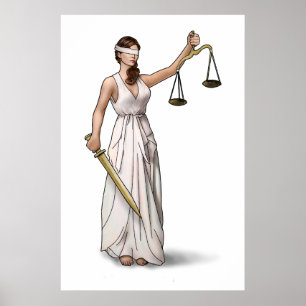 Dame Justice Illustration Poster