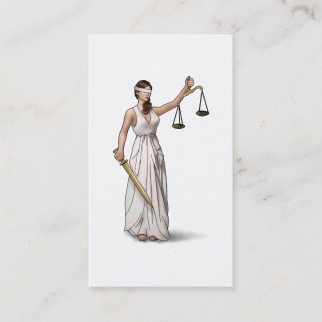 Dame Justice Visitenkarte (Vorderseite)