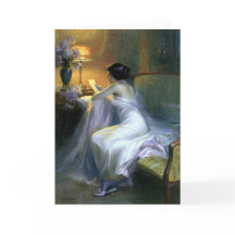 Dame liest Briefe antiker Malkunst