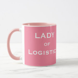 Dame Logistik-des lustigen weiblichen Tasse