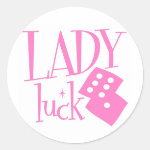 Dame Luck Dice Runder Aufkleber