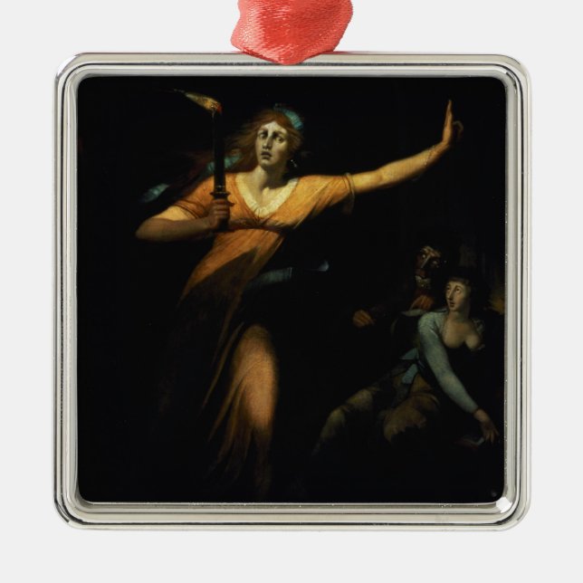 Dame Macbeth Sleepwalking, 1783 (Öl auf Leinwand) Silbernes Ornament (Vorne)