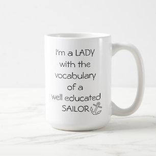 DAME mit dem Vokabular eines gut ausgebildeten Kaffeetasse