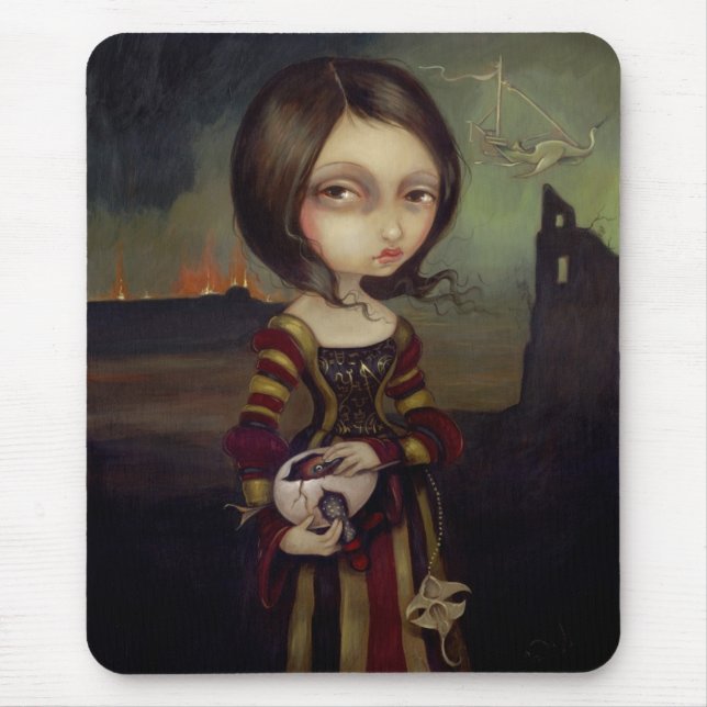 Dame mit einem Bosch Ei gotisches Mousepad (Vorne)