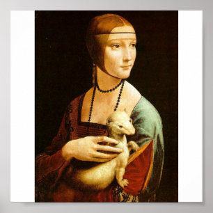 Dame mit einem Ermine durch Leonardo da Vinci C. Poster