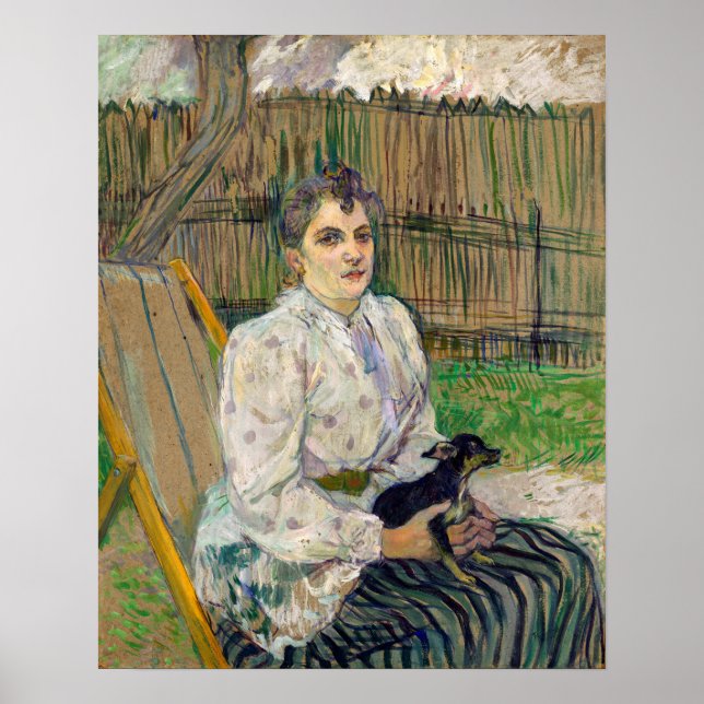 Dame mit einem Hund Poster (Vorne)