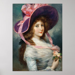 Dame mit einem violetten Hut Poster