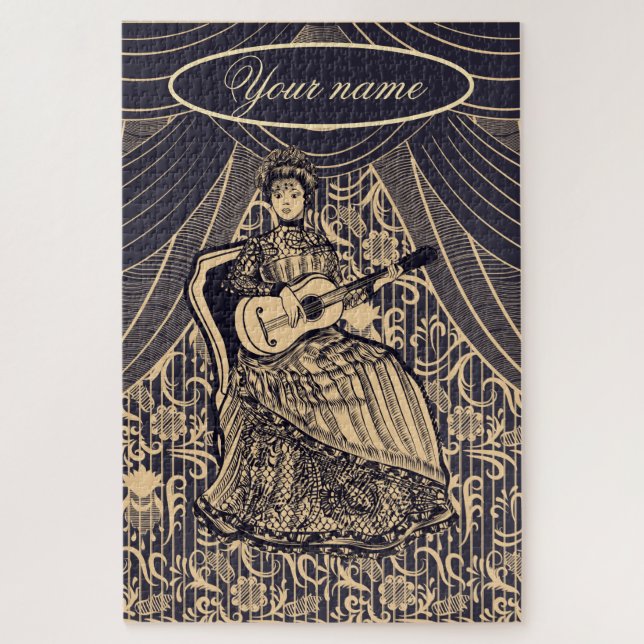 Dame mit Gitarre (Vertikal)