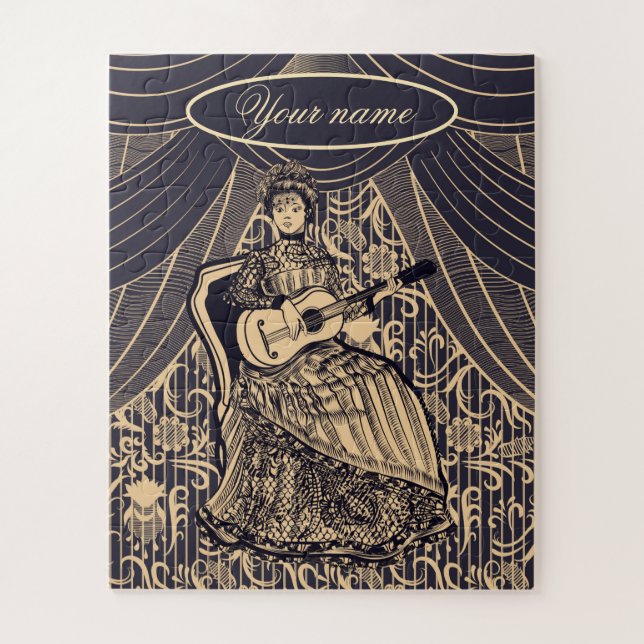 Dame mit Gitarre (Vertikal)