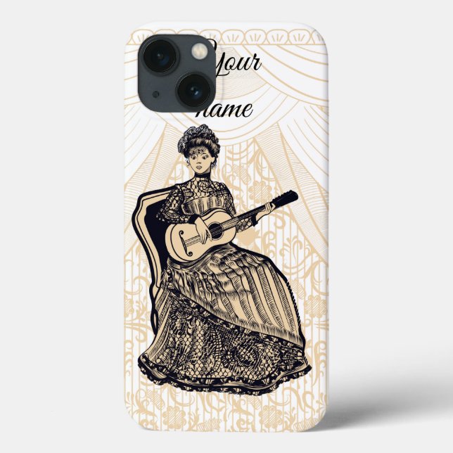Dame mit Gitarre Case-Mate iPhone Hülle (Rückseite)