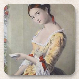 Dame mit Karten Untersetzer
