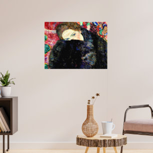 Dame mit Muff von Gustav Klimt Poster