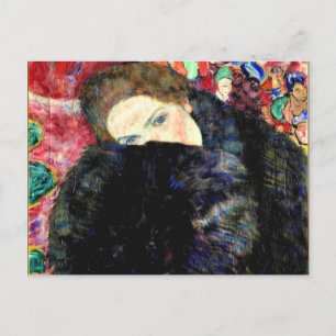 Dame mit Muff von Gustav Klimt Postkarte